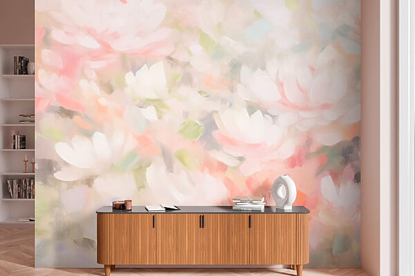 Peinture de fleurs sur une surface blanche Peinture de fleurs sur une surface blanche
