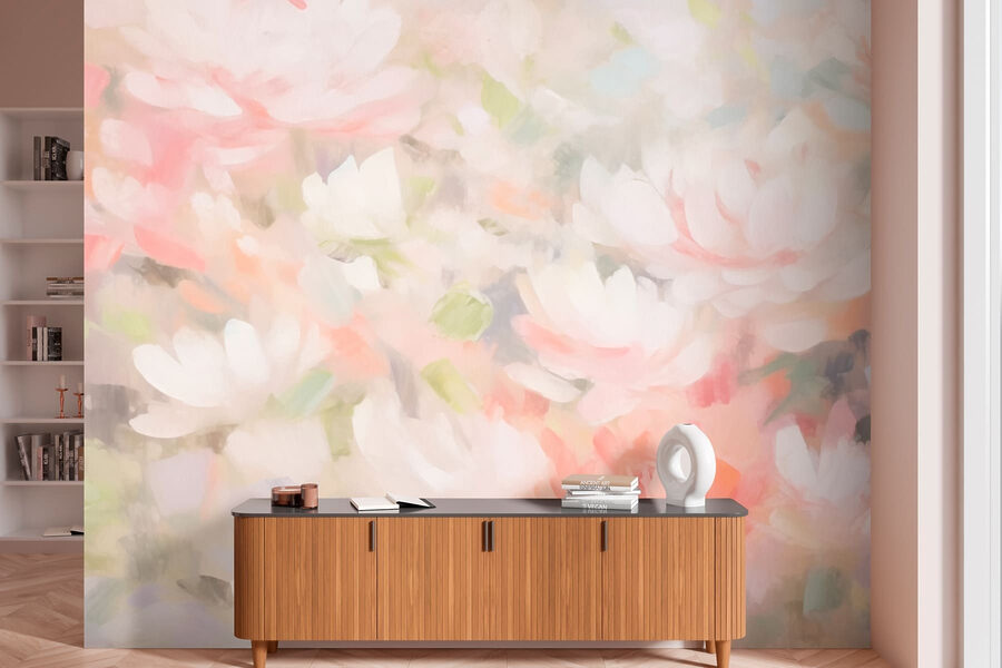 Peinture de fleurs sur une surface blanche