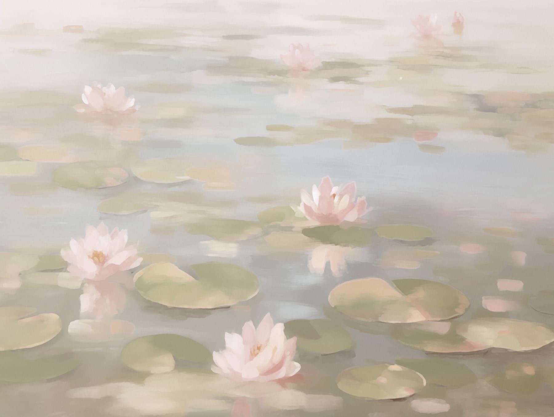 Water lily flowers on a pond