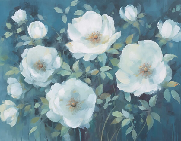 Peinture de fleurs blanches Peinture de fleurs blanches