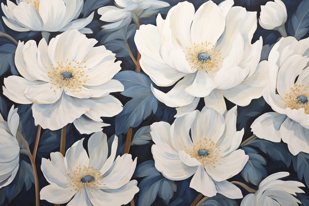 Peinture de fleurs blanches Peinture de fleurs blanches