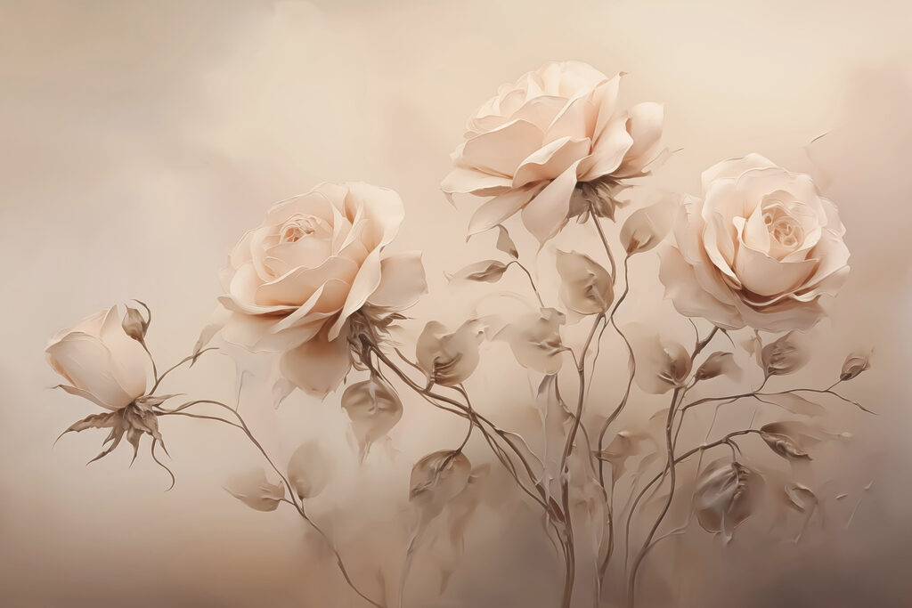 Groupe de roses avec feuilles Groupe de roses avec feuilles