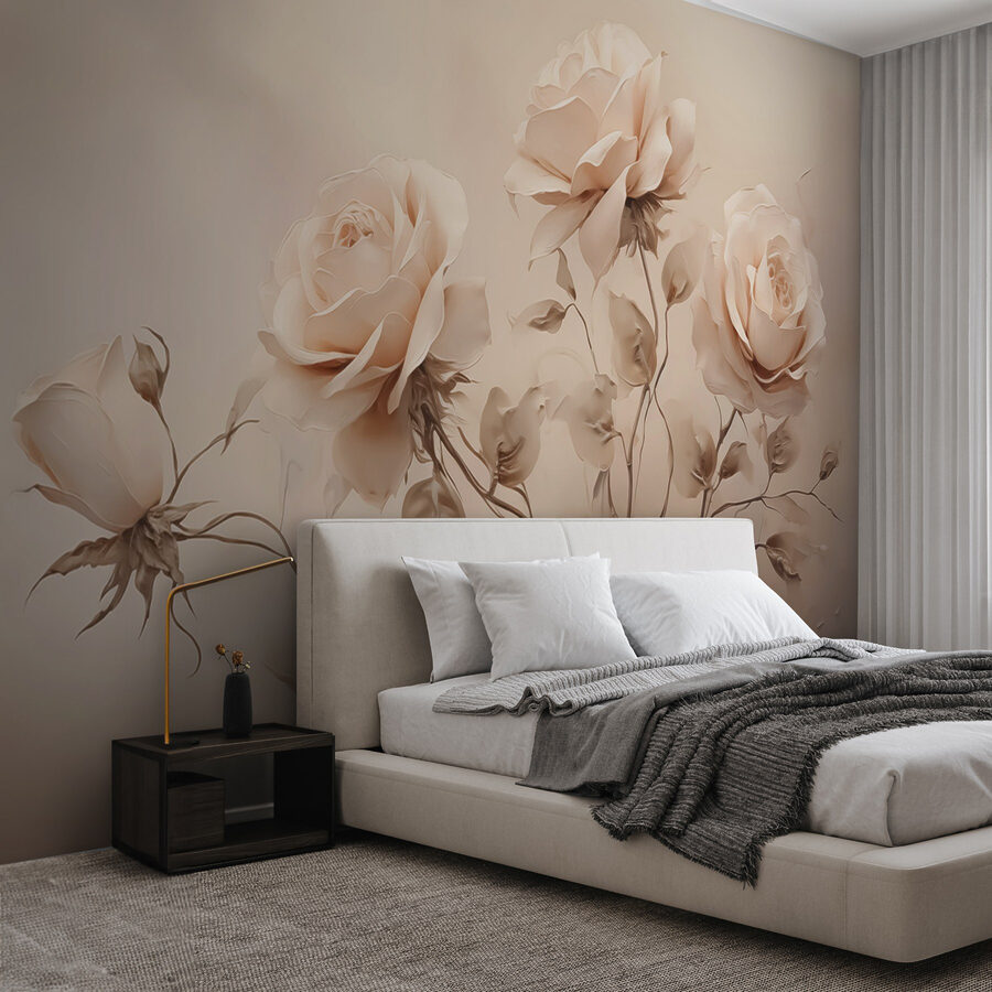 Groupe de roses avec feuilles
