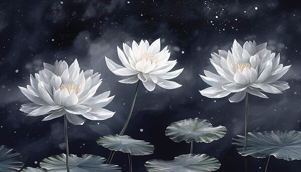 Groupe de fleurs blanches avec des feuilles vertes Groupe de fleurs blanches avec des feuilles vertes