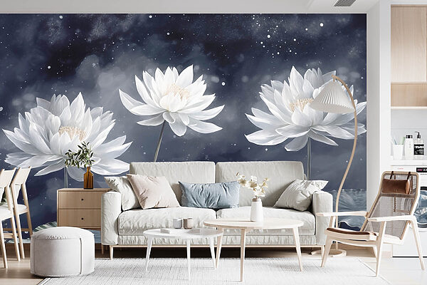 Groupe de fleurs blanches avec des feuilles vertes Groupe de fleurs blanches avec des feuilles vertes