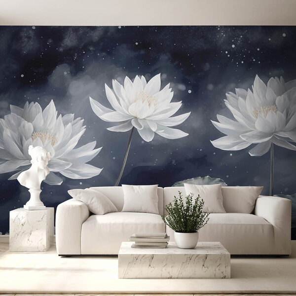 Groupe de fleurs blanches avec des feuilles vertes Groupe de fleurs blanches avec des feuilles vertes