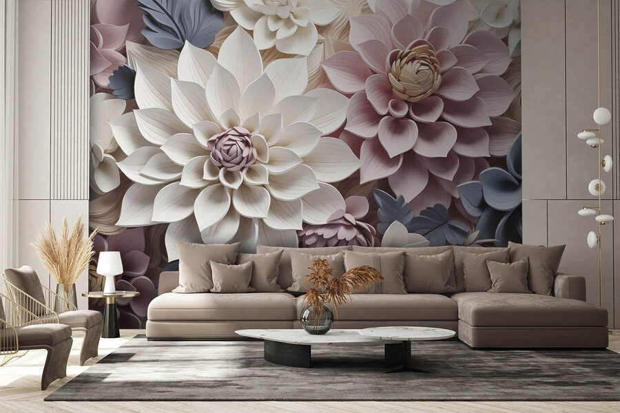 Groupe de fleurs avec feuilles Groupe de fleurs avec feuilles