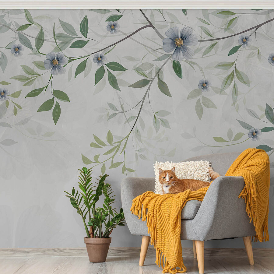 Peinture de fleurs et de feuilles