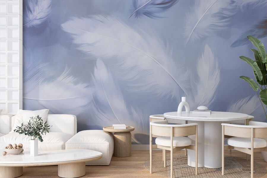 Groupe de plumes blanches