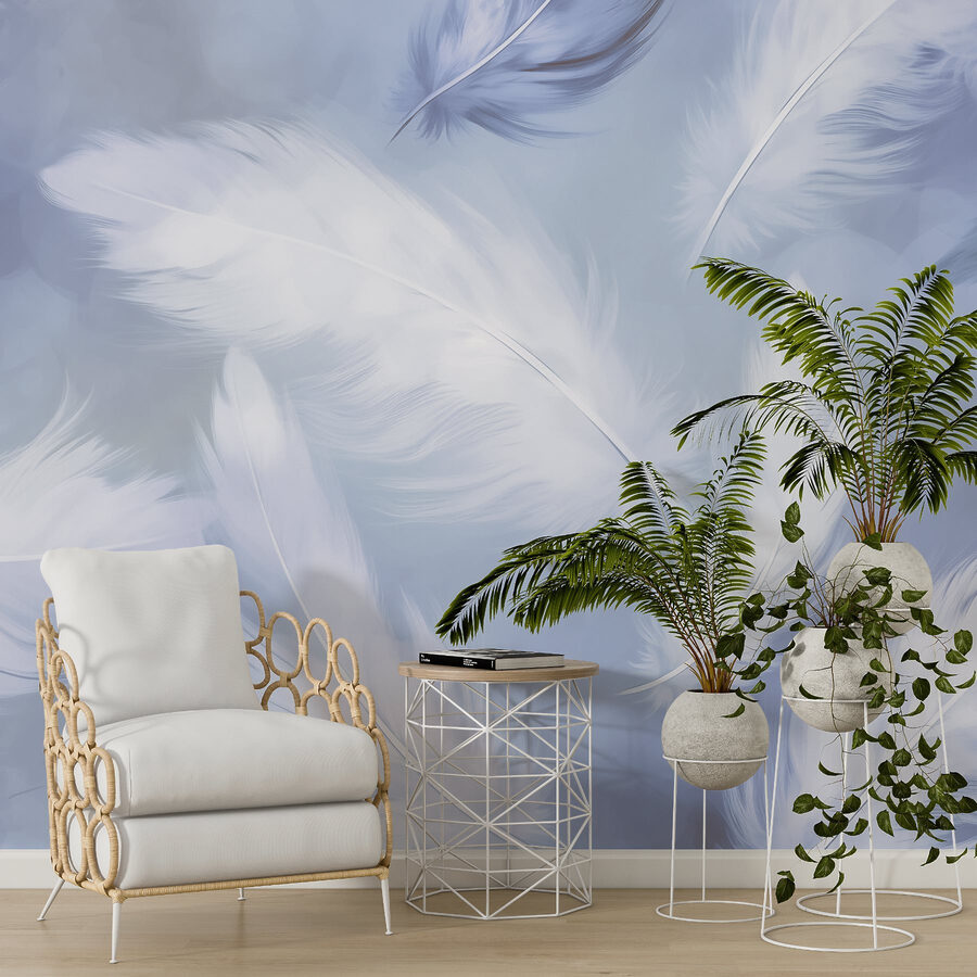 Groupe de plumes blanches