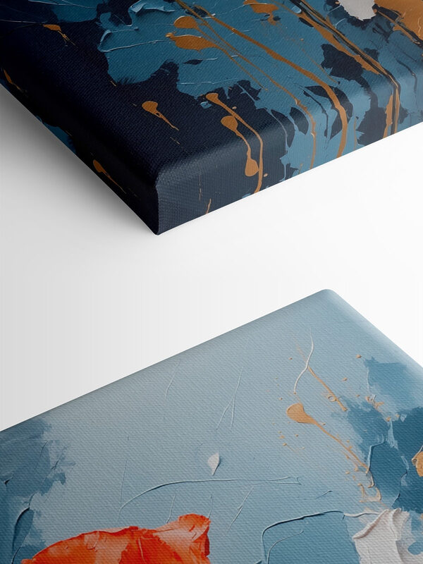 Peinture de fleurs sur fond bleu et blanc Peinture de fleurs sur fond bleu et blanc