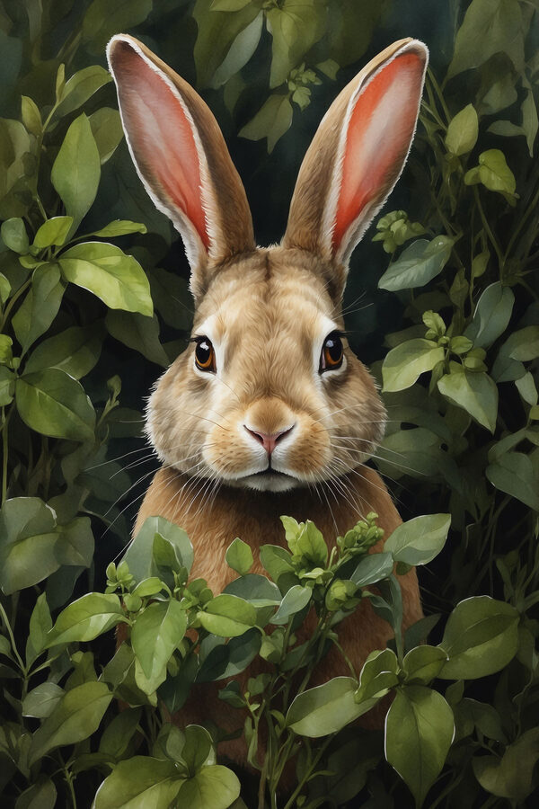 Lapin dans les buissons Lapin dans les buissons