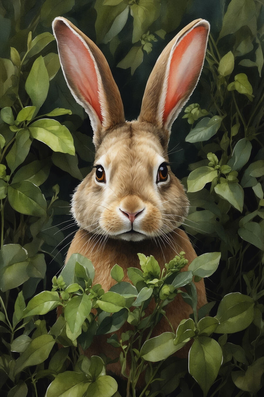Lapin dans les buissons