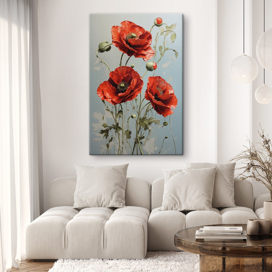 Des coquelicots d'un rouge éclatant en fleurs.