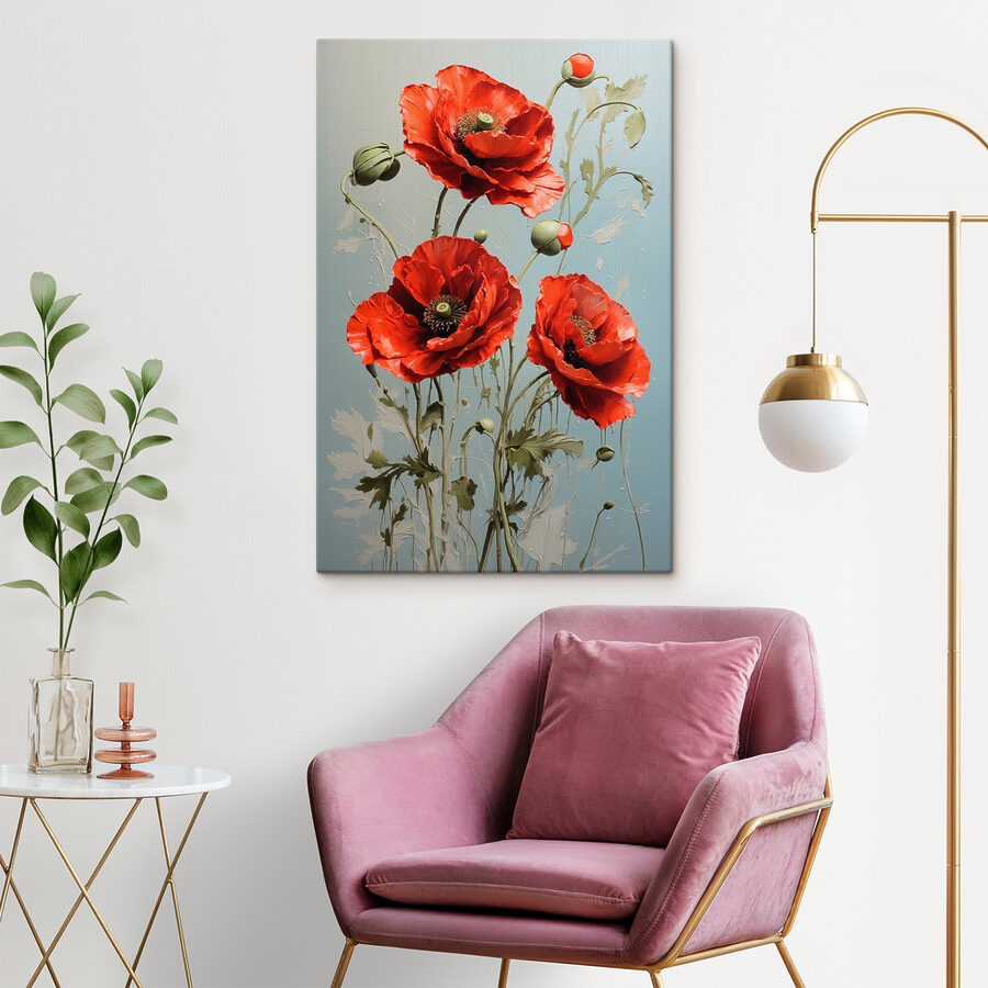 Des coquelicots d'un rouge éclatant en fleurs.