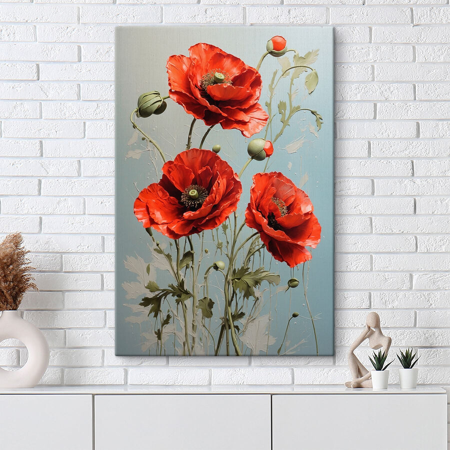 Des coquelicots d'un rouge éclatant en fleurs.