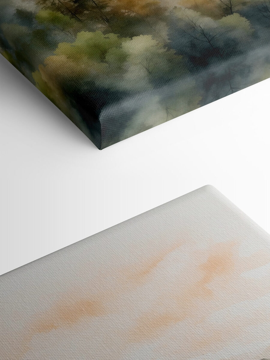 Aquarelle de montagnes et d'arbres