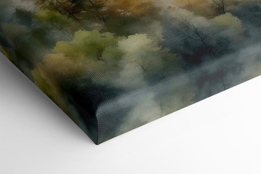Aquarelle de montagnes et d'arbres