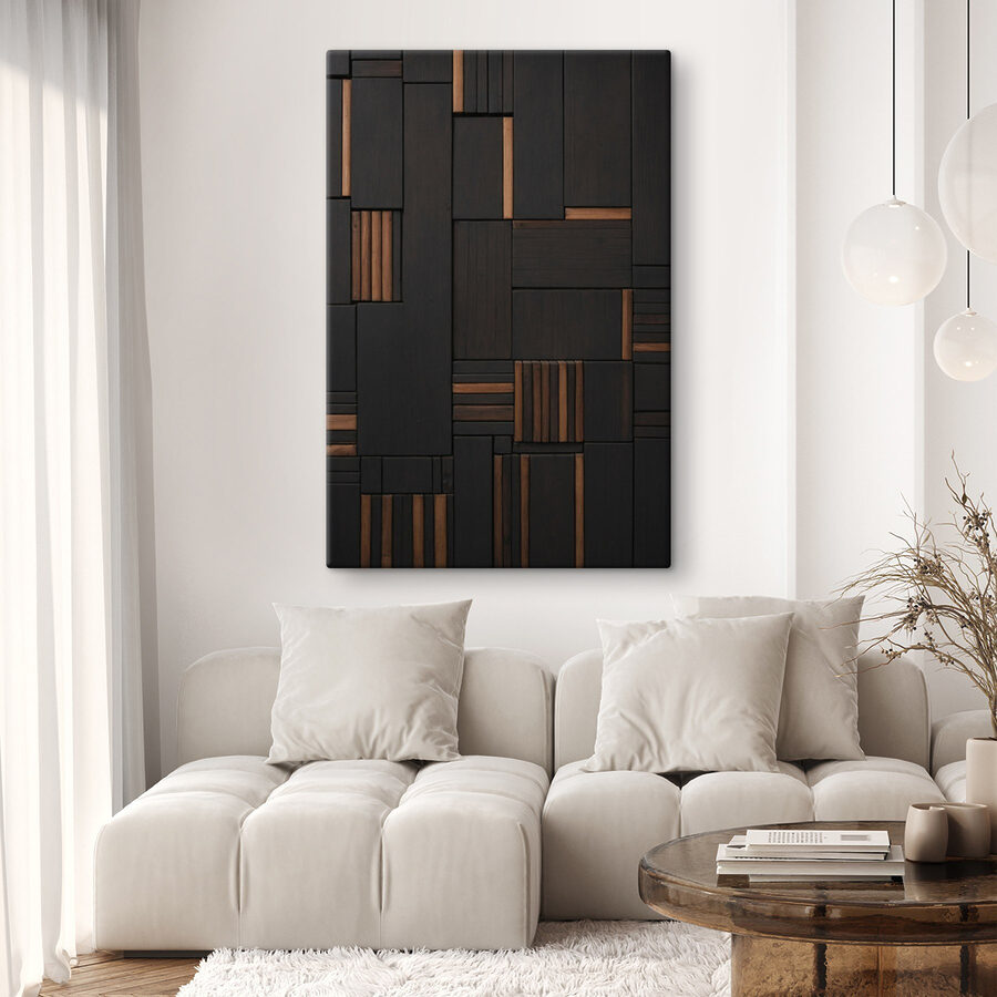 Mur en bois noir et brun Mur en bois noir et brun