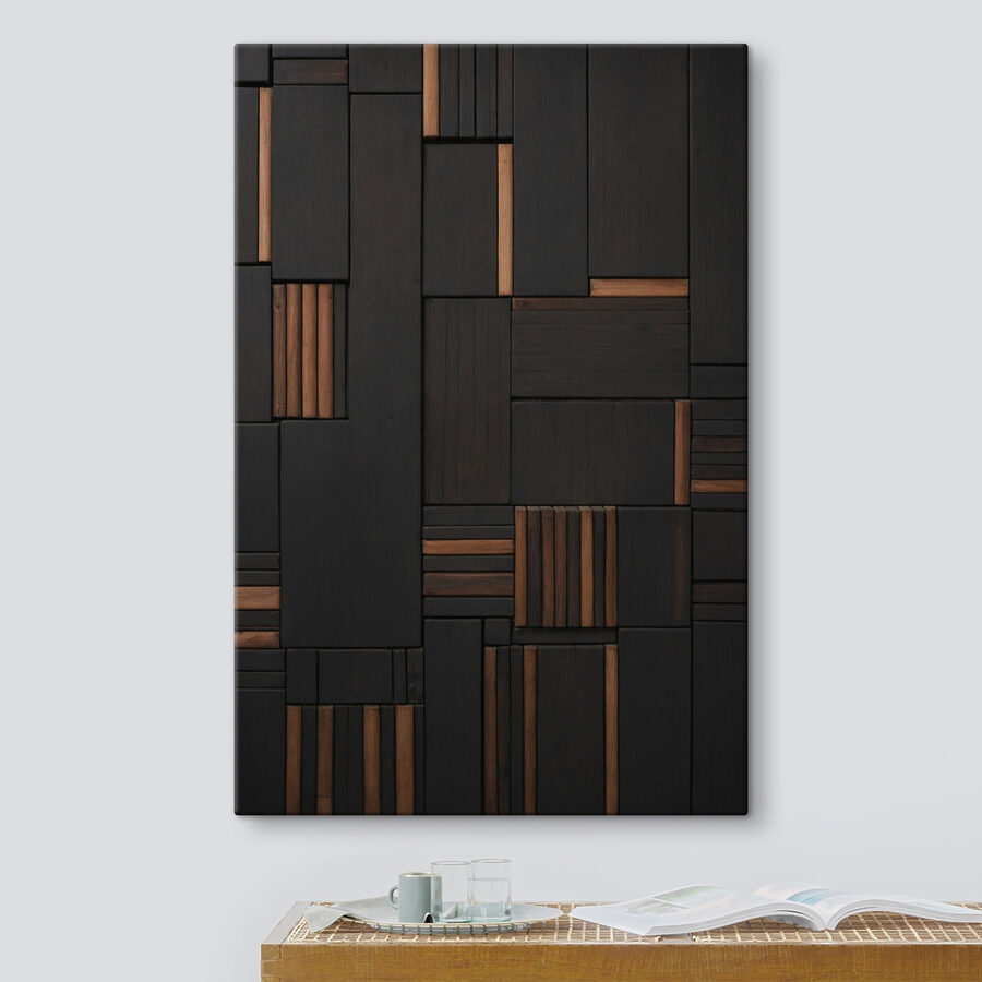 Mur en bois noir et brun Mur en bois noir et brun