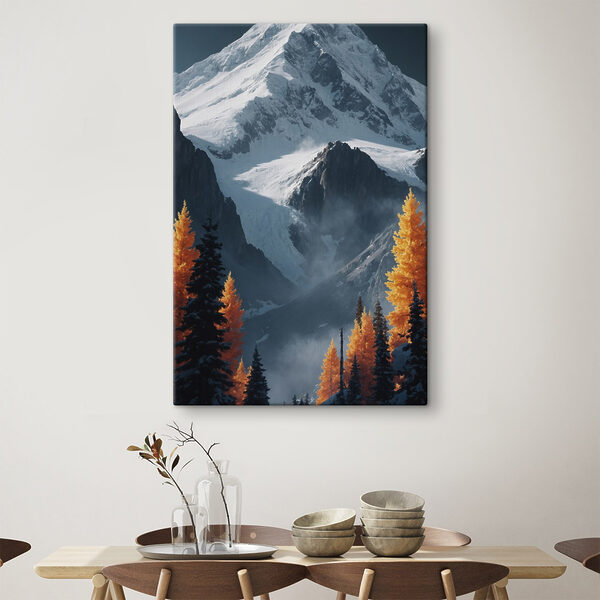 Montagne enneigée avec arbres et neige Montagne enneigée avec arbres et neige