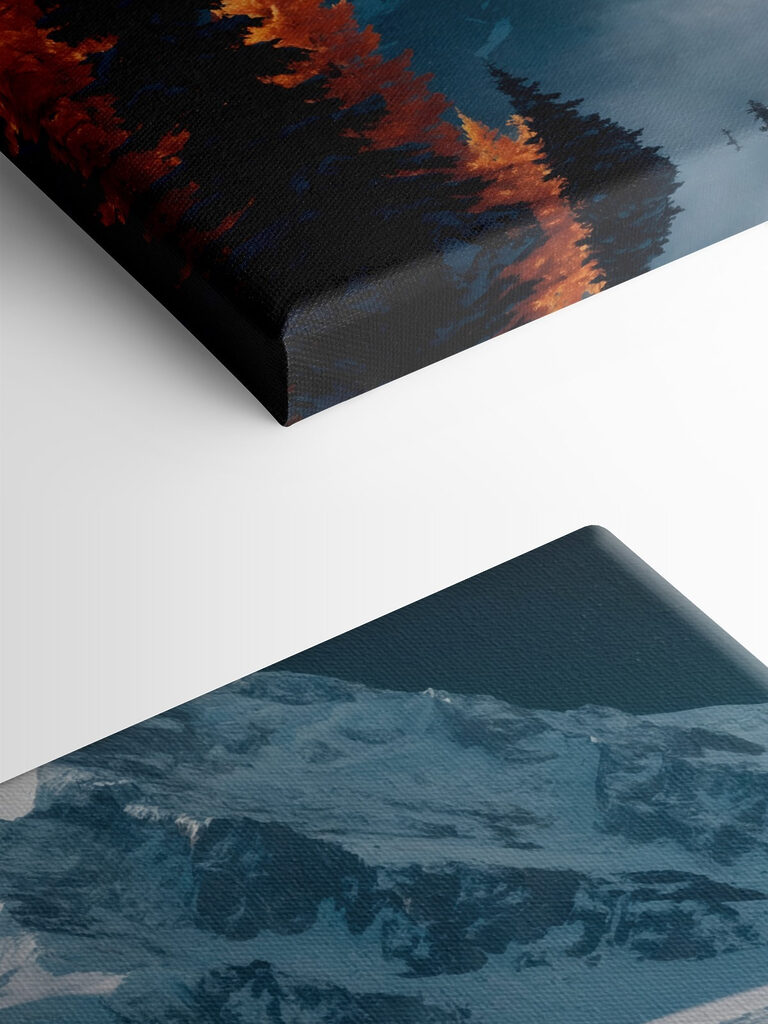 Snowy mountain with trees and snow