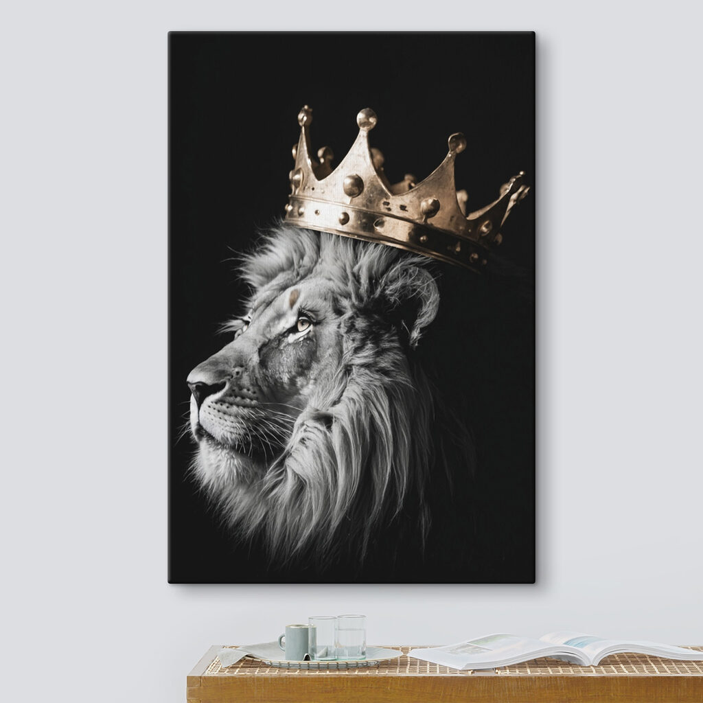 Lion wearing a crown