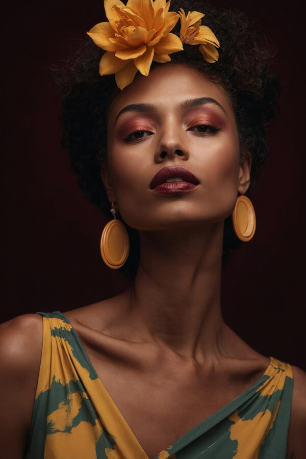 Femme avec une fleur dans les cheveux Femme avec une fleur dans les cheveux