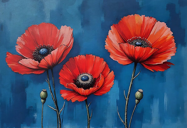 Peinture de fleurs rouges Peinture de fleurs rouges