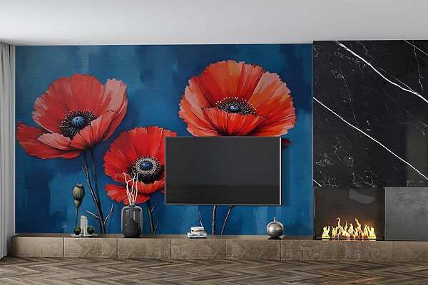 Peinture de fleurs rouges Peinture de fleurs rouges