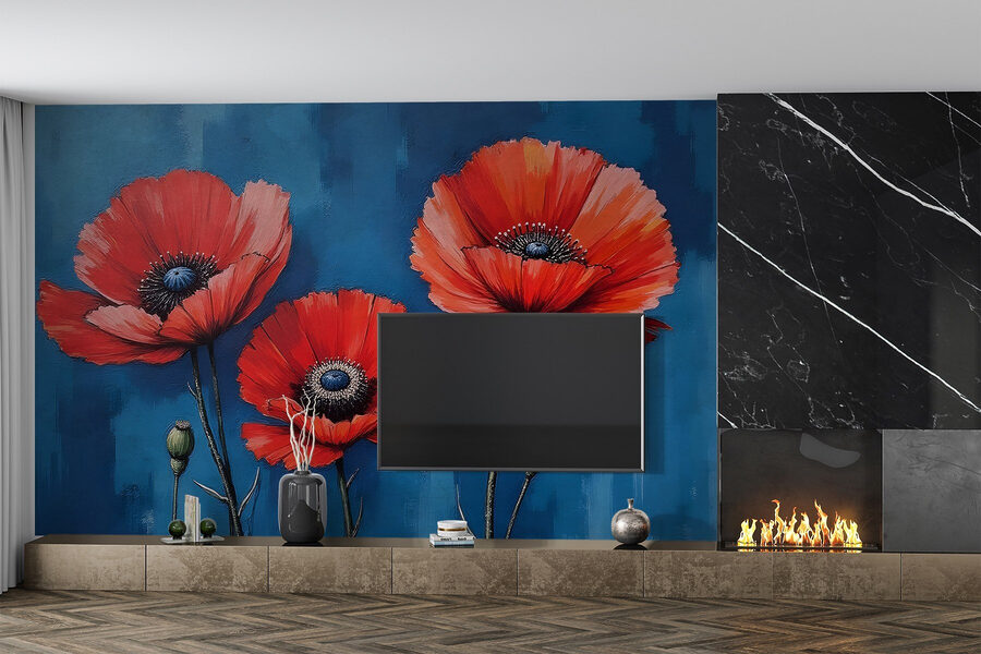 Peinture de fleurs rouges Peinture de fleurs rouges