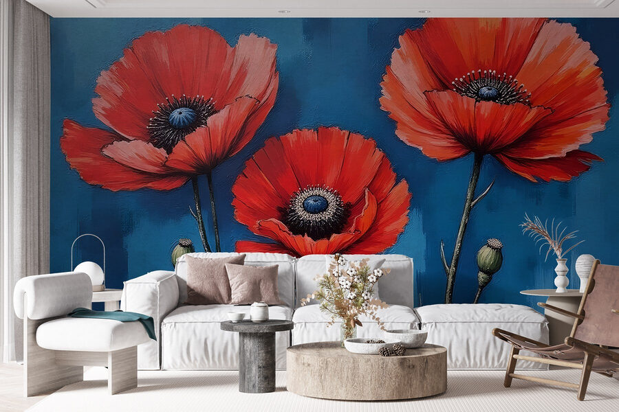 Peinture de fleurs rouges Peinture de fleurs rouges