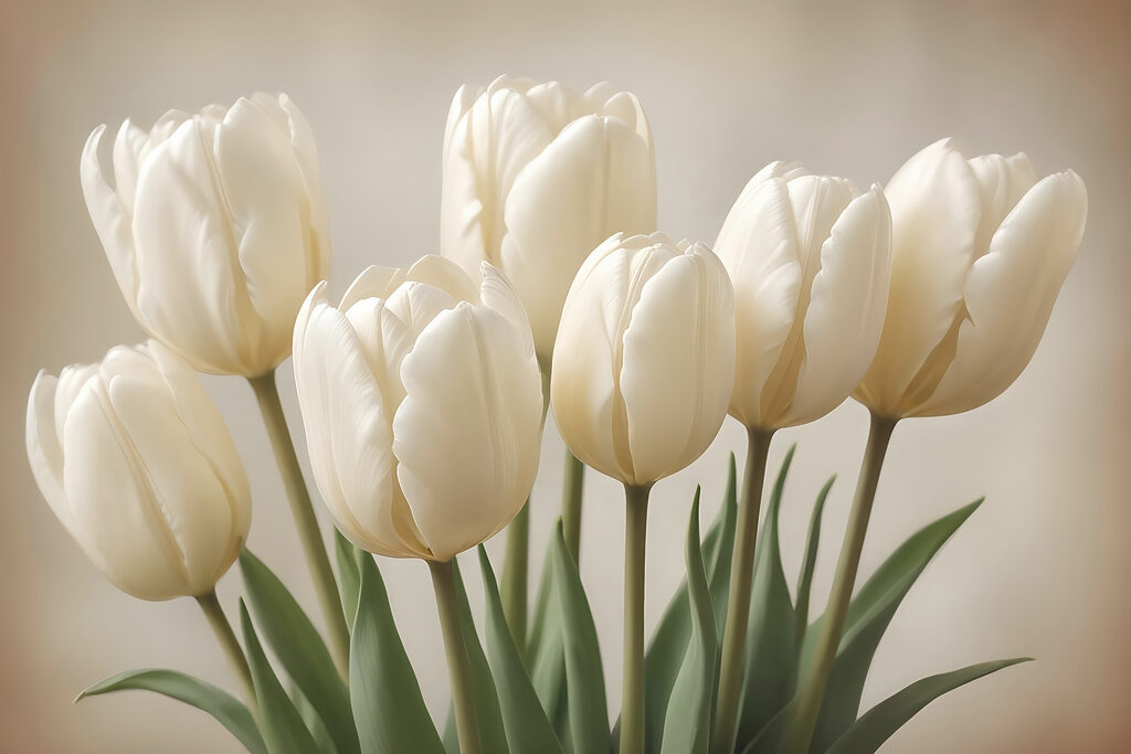 Groupe de tulipes blanches Groupe de tulipes blanches