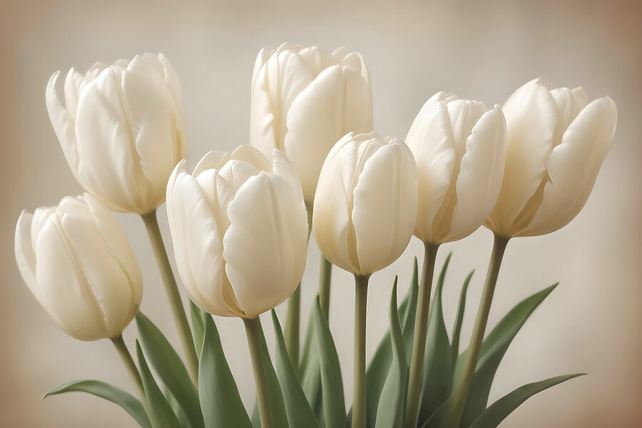 Groupe de tulipes blanches