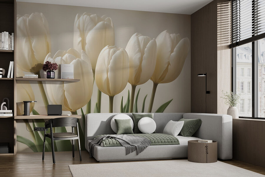 Groupe de tulipes blanches