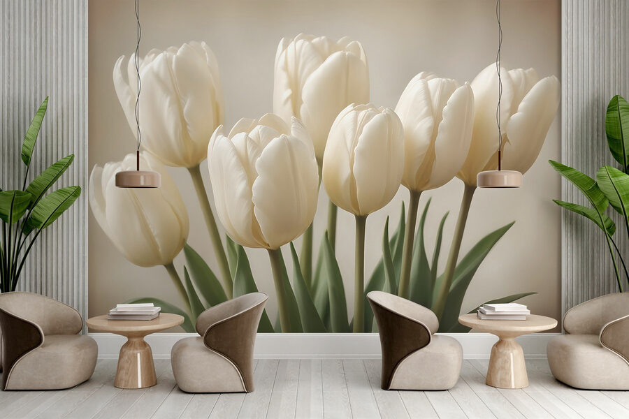 Groupe de tulipes blanches