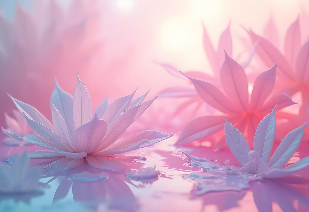 Groupe de fleurs flottant sur l'eau Groupe de fleurs flottant sur l'eau