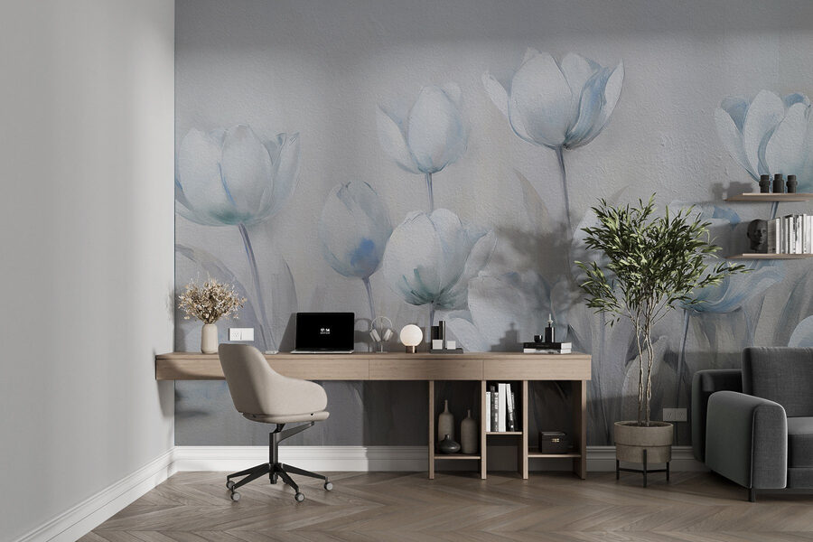 Peinture de fleurs blanches