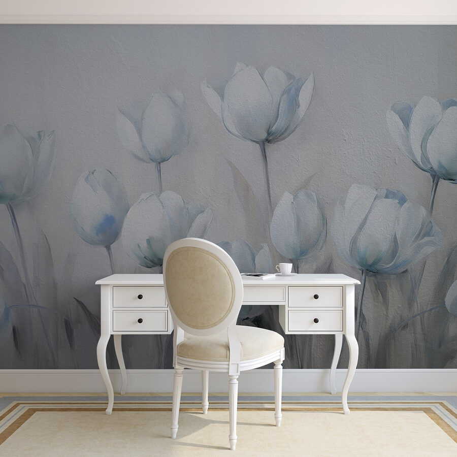Peinture de fleurs blanches