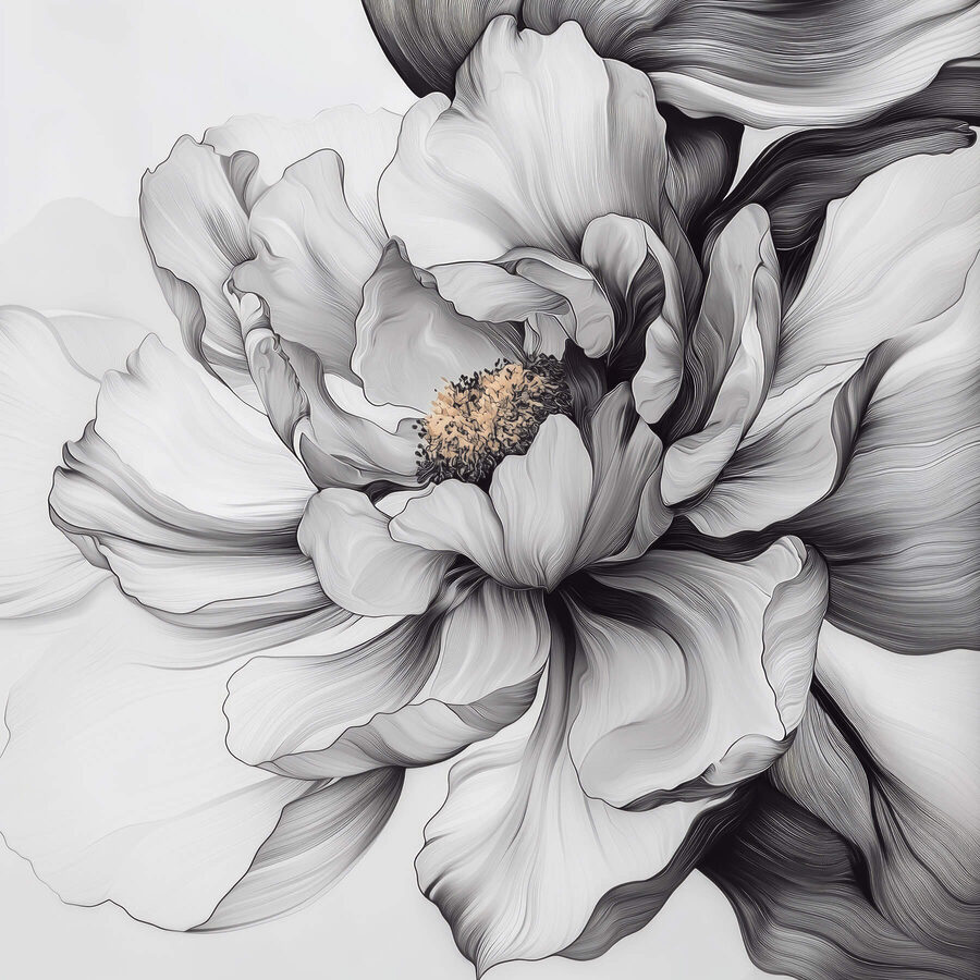 Design floral élégant dans des tons monochromes