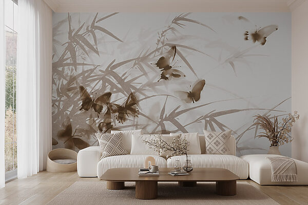 Papillons sur une surface blanche Papillons sur une surface blanche