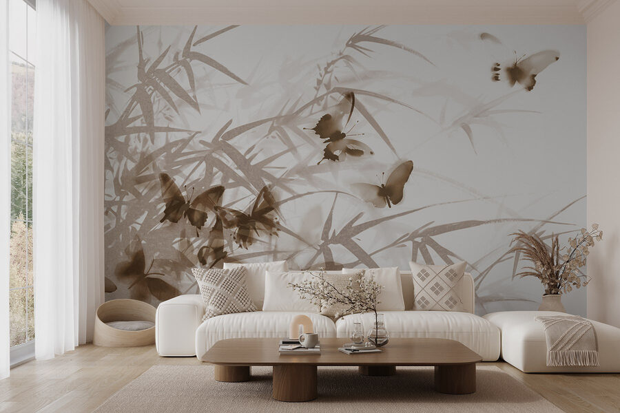 Papillons sur une surface blanche Papillons sur une surface blanche