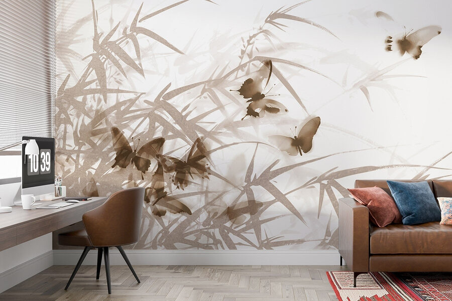 Papillons sur une surface blanche Papillons sur une surface blanche