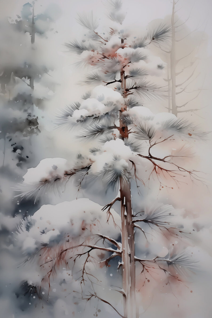 Arbre enneigé dans une forêt