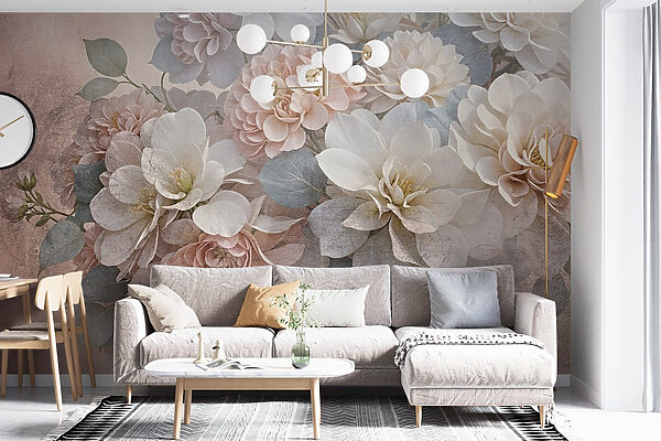 Groupe de fleurs blanches et roses Groupe de fleurs blanches et roses