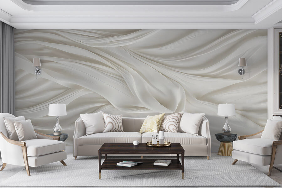 Tissu blanc avec plis