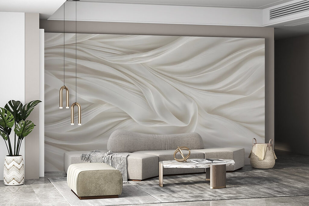 White fabric with folds White fabric with folds