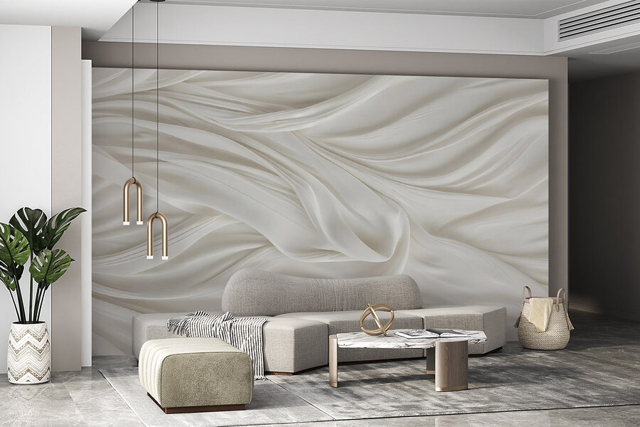 Tissu blanc avec plis