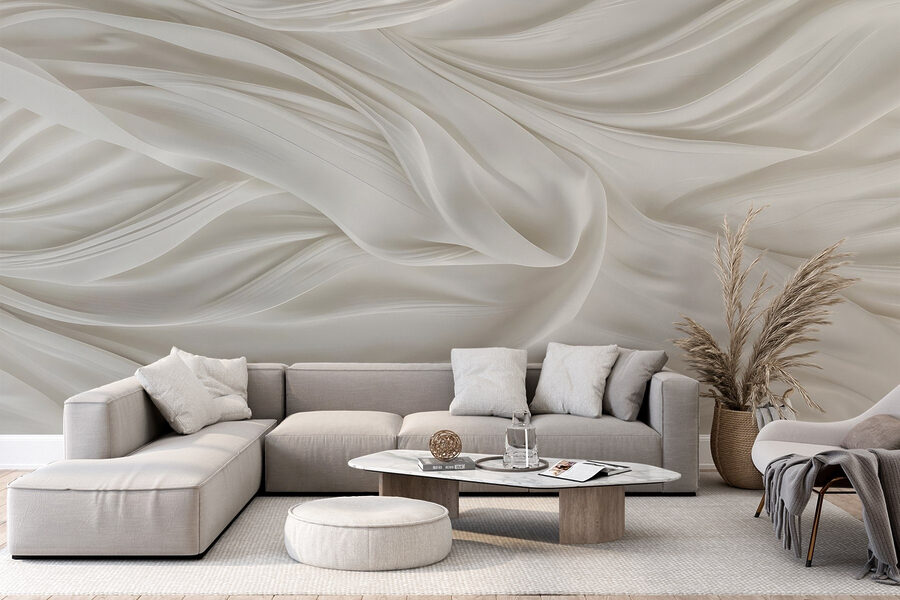 Tissu blanc avec plis