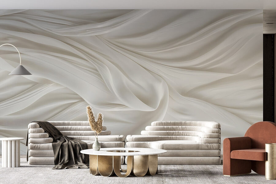 Tissu blanc avec plis